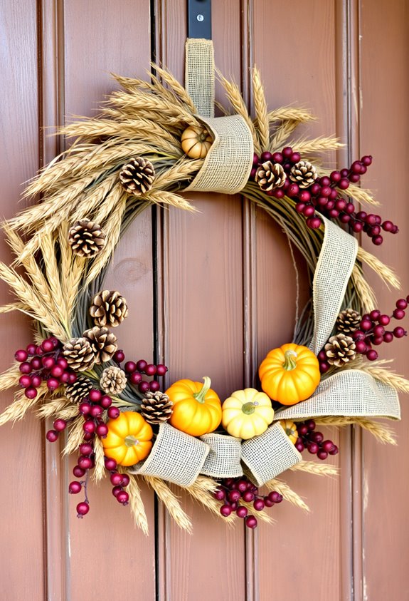rustic abundant autumn harvest wreath