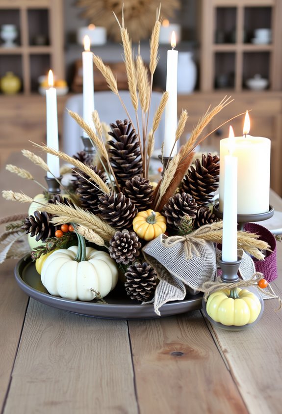 rustic budget centerpiece layering