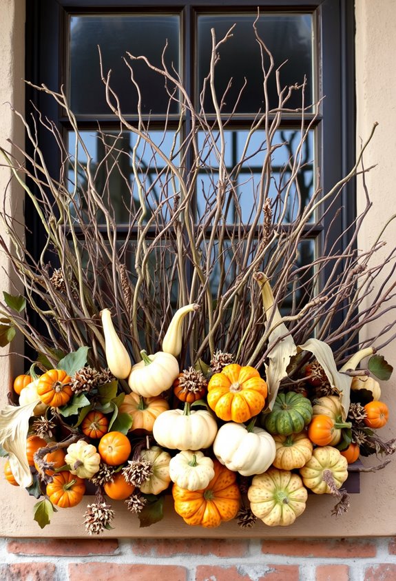 rustic layered harvest display