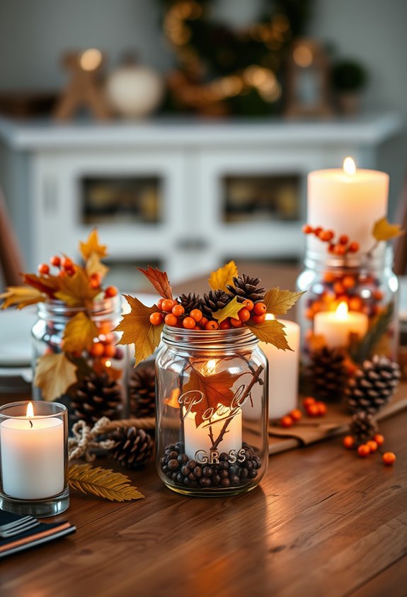 rustic mason jar centerpieces