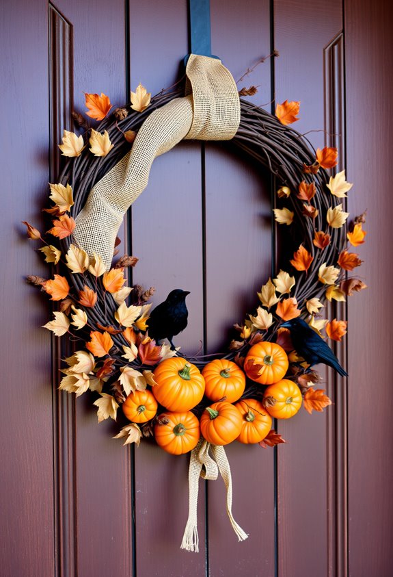 rustic pumpkin packed autumn wreath