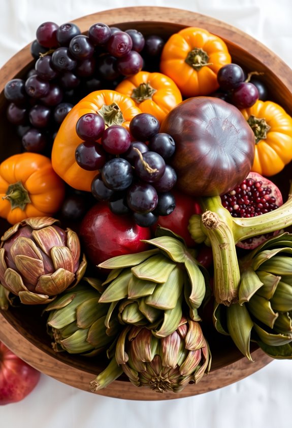 seasonal produce centerpiece bowls