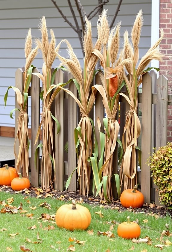 secure corn stalks with rebar