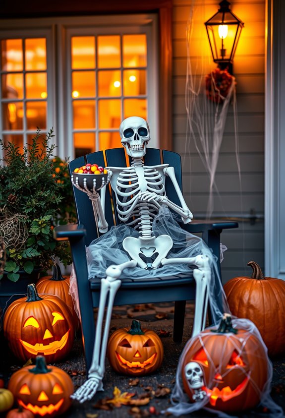 skeletons doing silly everyday tasks