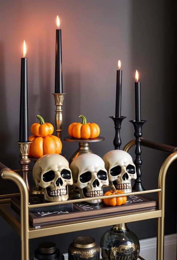 skulls pumpkins clustered textured