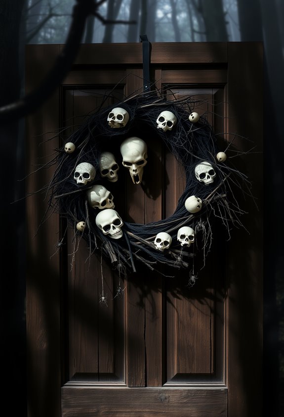 skulls spiders creepy cloth