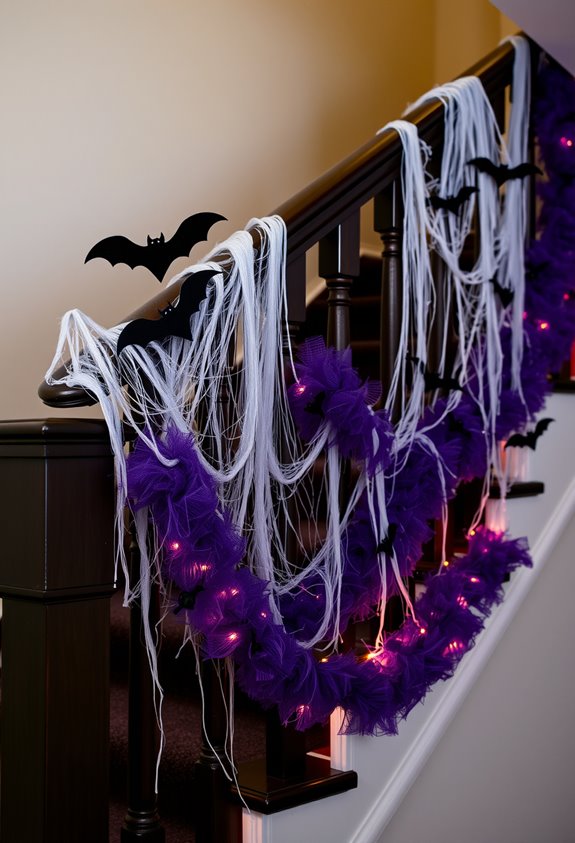 spiderwebs bats garland lights
