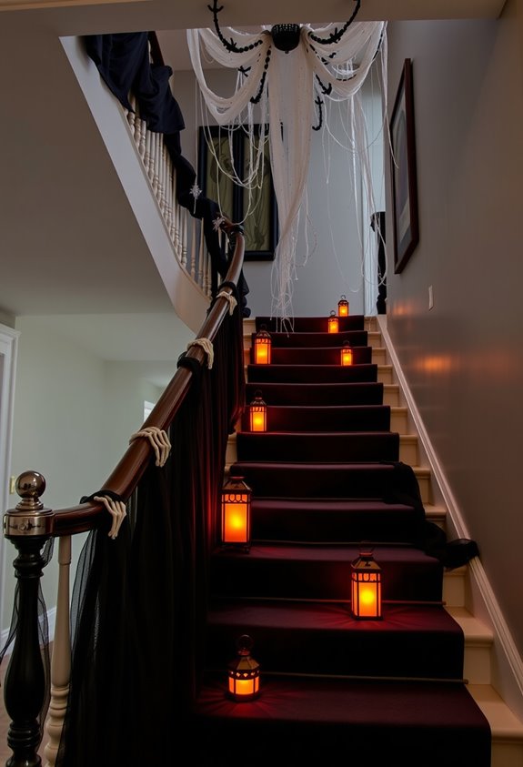 spine worthy spooky staircase display