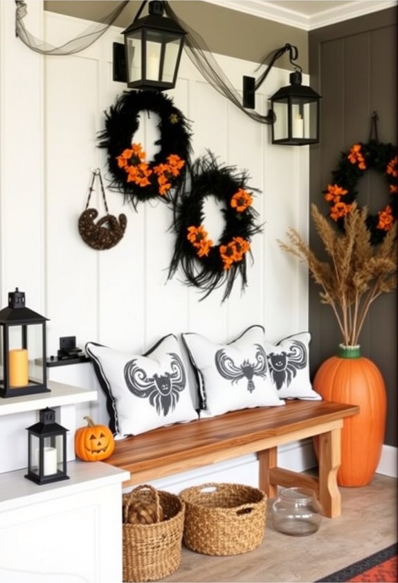 spooky mudroom halloween decor