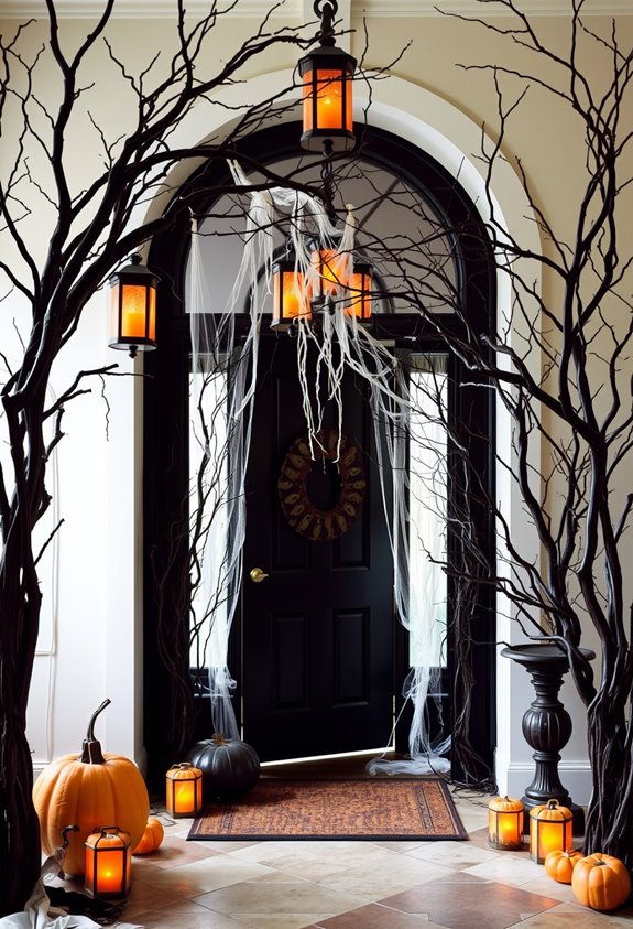 staged symmetrical vertical framed portal