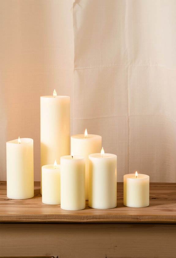 staggered candles for cozy sightlines
