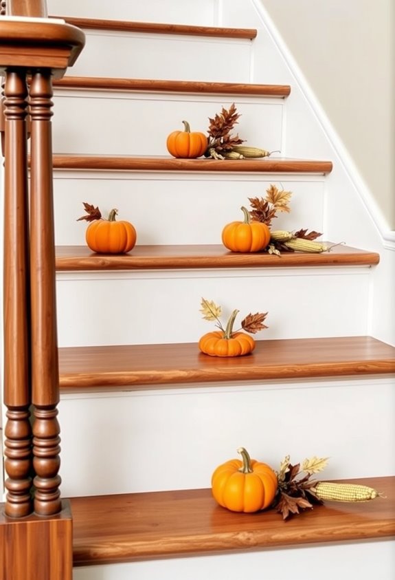 staircase riser thanksgiving display
