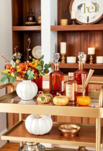 stylish thanksgiving bar cart setups