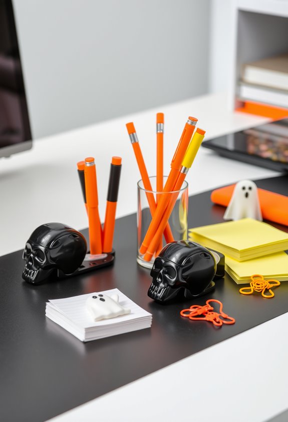 subtle removable spooky desk accents