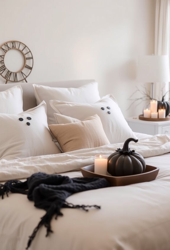 subtle textured ghost pillow decor