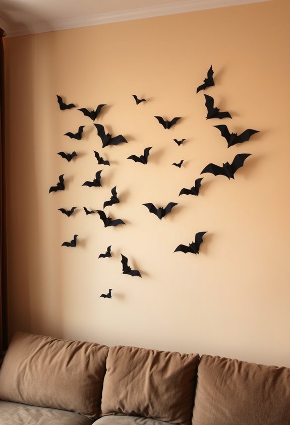swooping layered paper bat swarm