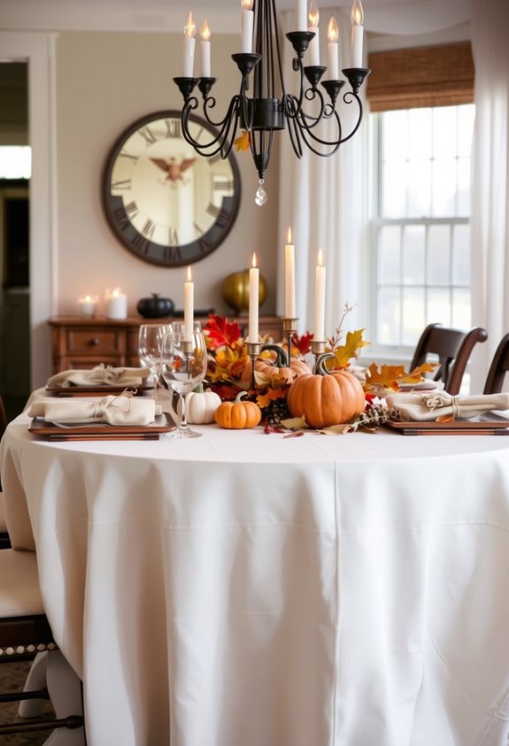 tablecloth anchors thanksgiving table
