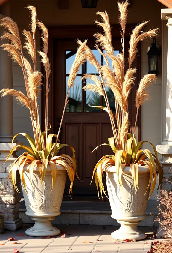 tall tied rustic urn toppers