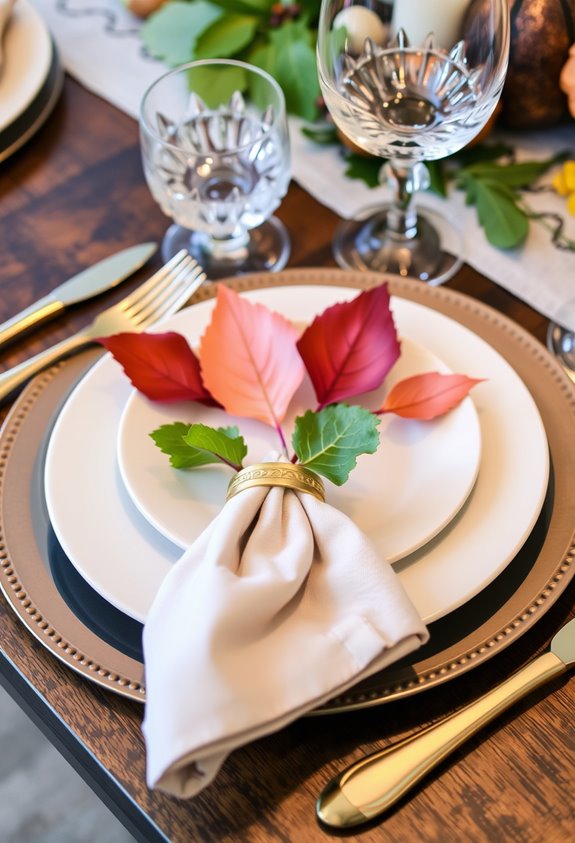 three layered polished place settings