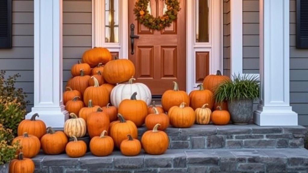 three size layered pumpkin display