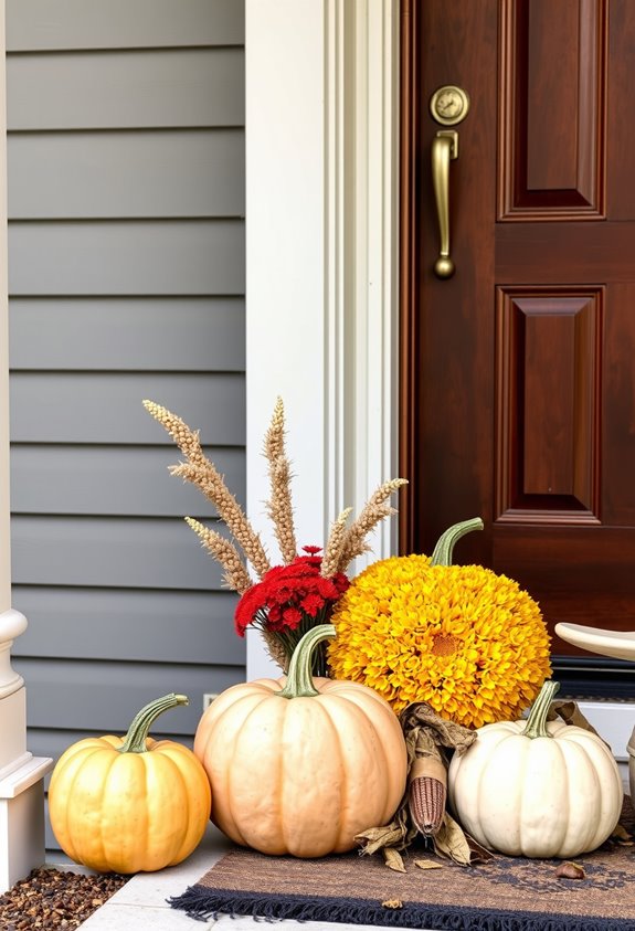 three to seven pumpkins clustered