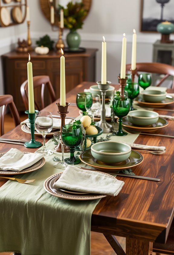tonal green layered natural textures