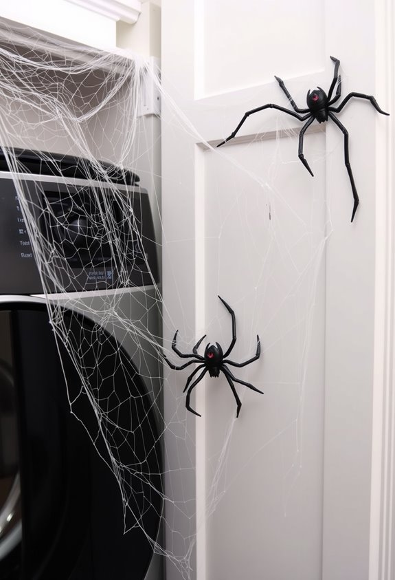 tuck wispy webbing into corners