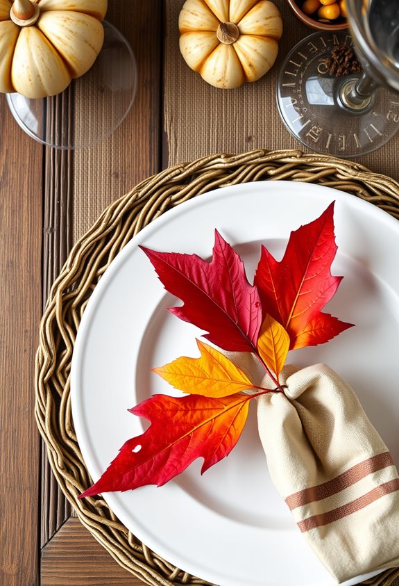 tucked magnolia leaves napkin