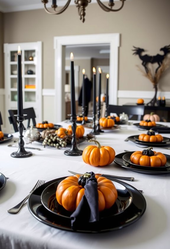 understated spooky elegant tablescape