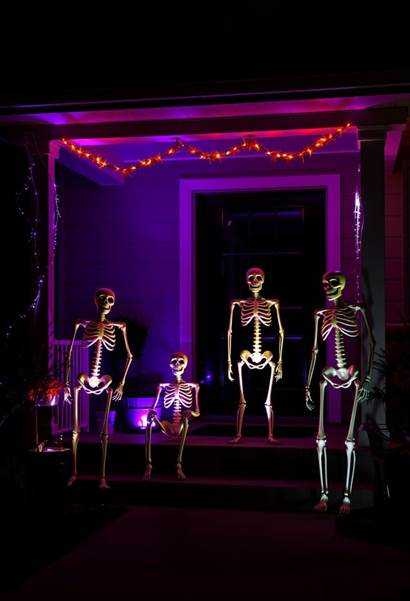 uplighting creates ominous skeletal drama