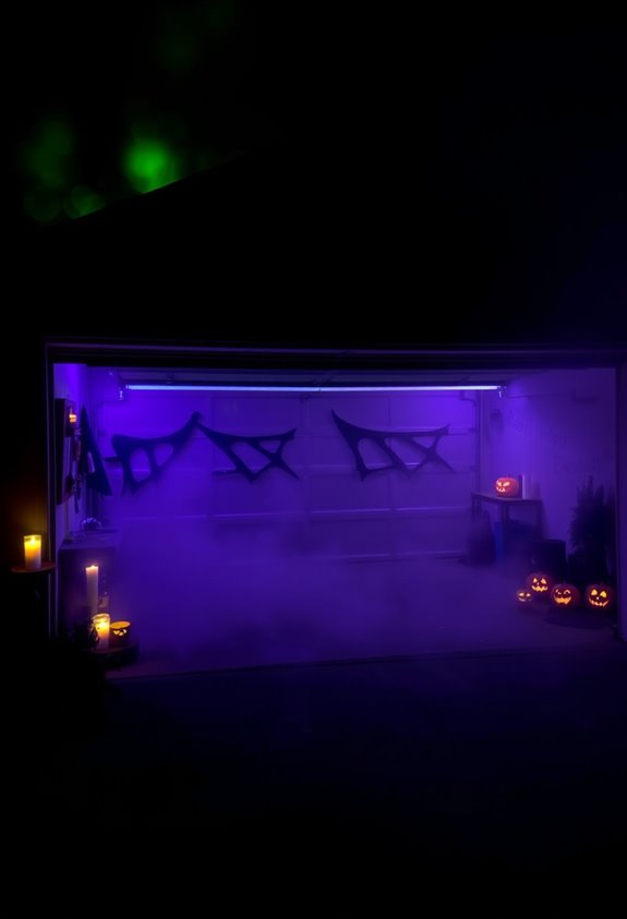 use colored flickering uplighting