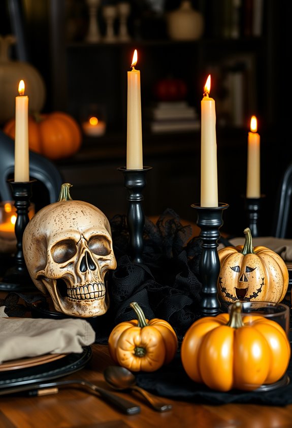 vintage tabletop pumpkin vignette