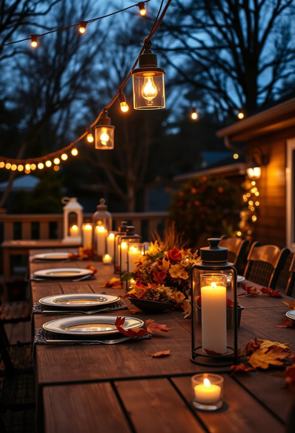 warm amber layered outdoor lighting