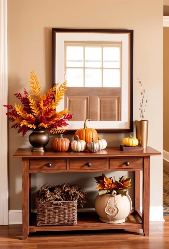 warm autumnal cohesive entryway colors