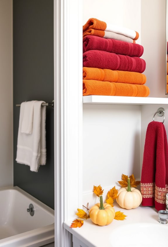 warm fall towels welcome guests