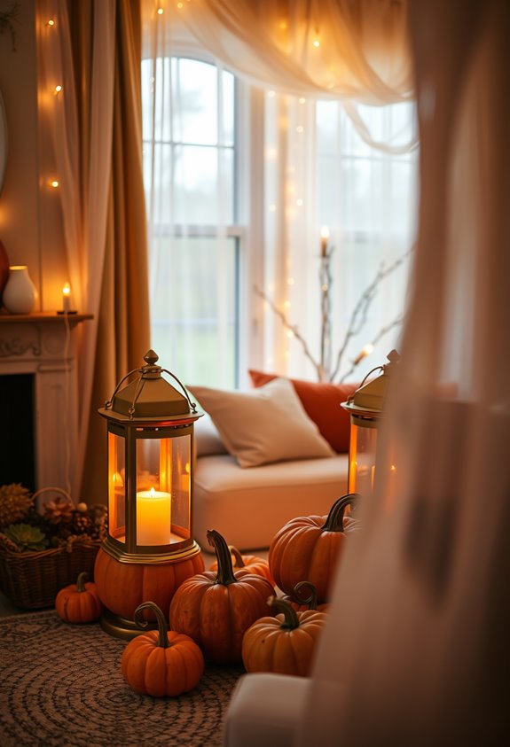 warm layered halloween lighting
