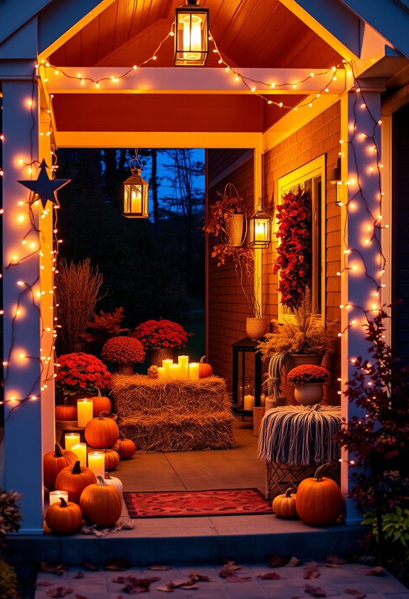 warm layered porch lighting