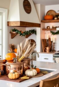 warm rustic autumnal farmhouse kitchen