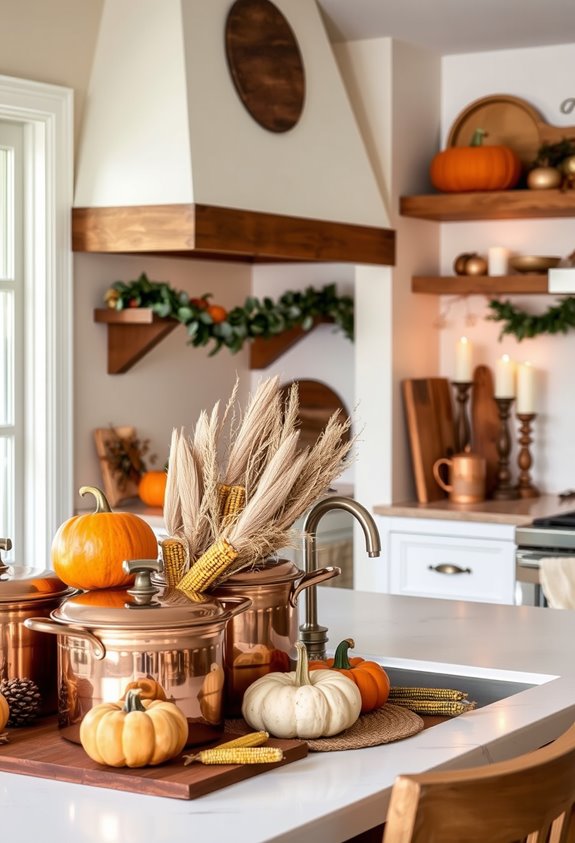 warm rustic autumnal farmhouse kitchen