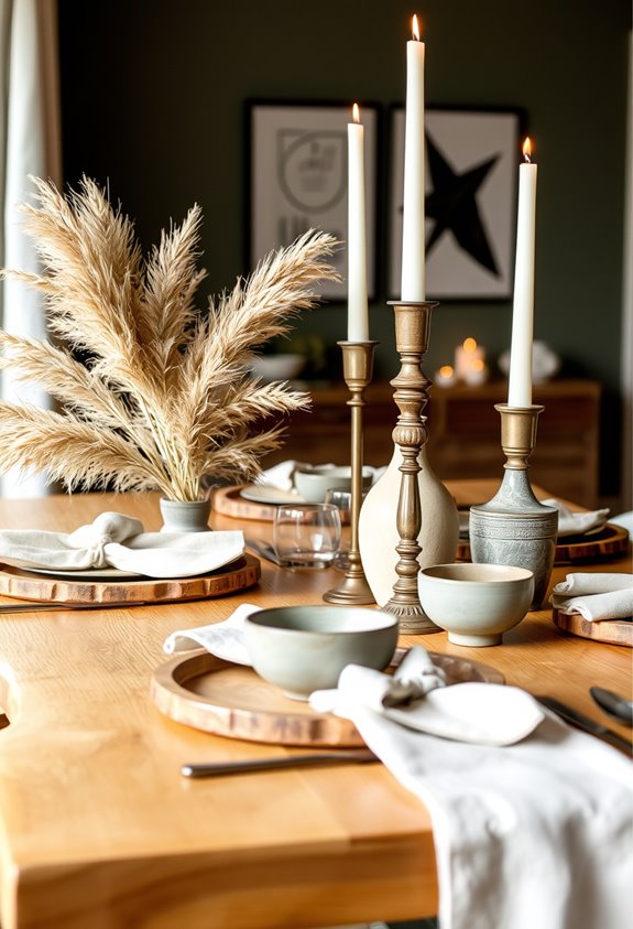 warm textured grounded holiday dining