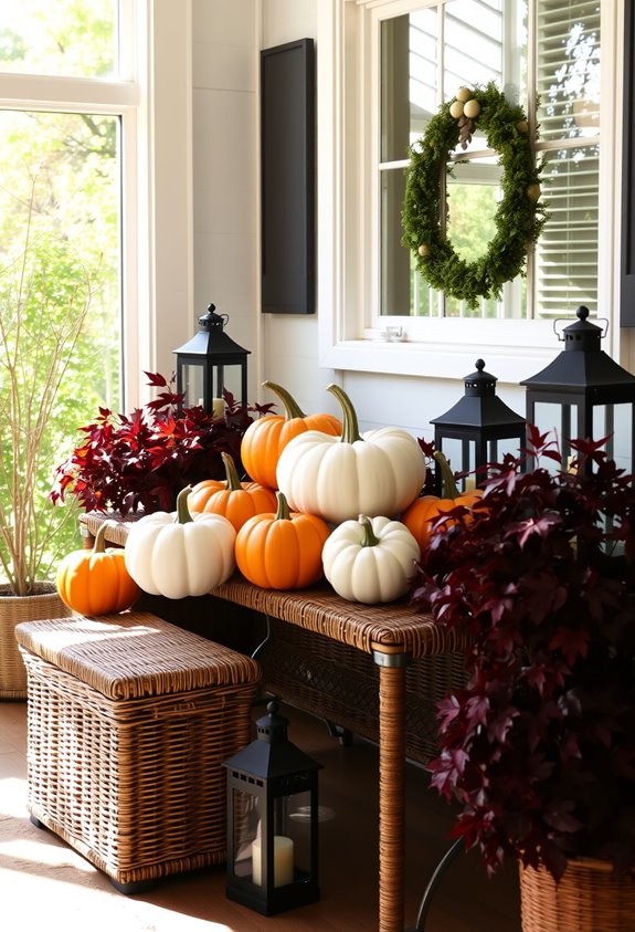 white pumpkins reflect light