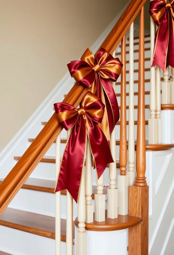wired plaid bows evenly spaced